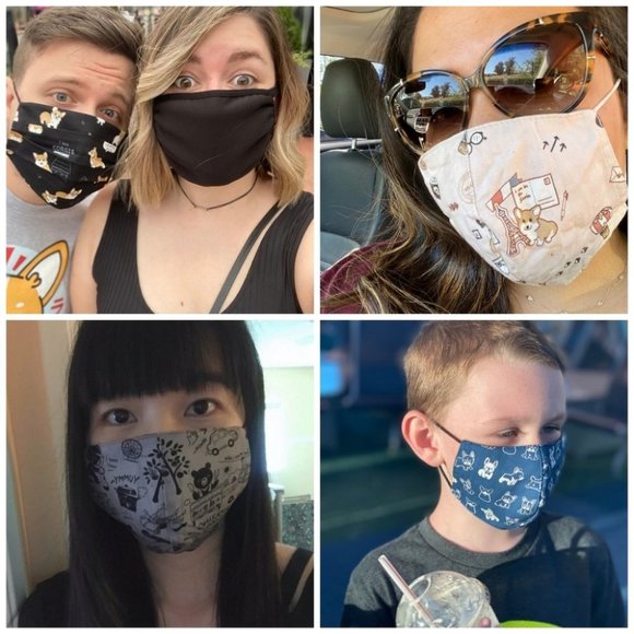 Solid Beige Face Mask W/ Disposable Filter Pocket - Picture 7 of 13